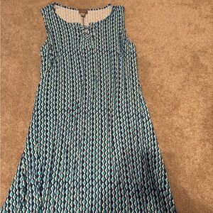 Chico’s Blue and White Patterned Sleeveless Dress - Size 2